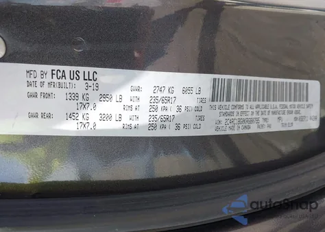 2019 Chrysler Pacifica Touring L z USA, uszkodzony, nr VIN 2C4RC1BG0KR680795